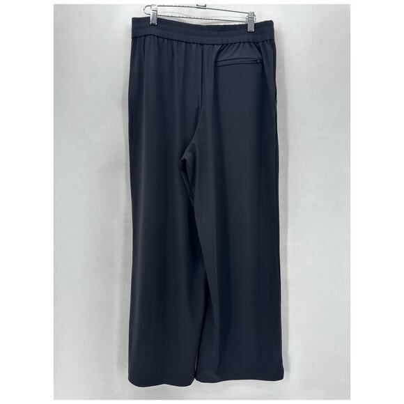 Athleta Pinnacle High Rise Trouser Womens 10 Black Wide Leg Knit Athleisure City - Picture 3 of 12
